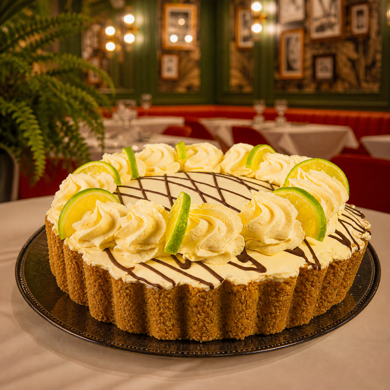Key Lime Pie presented in the Pecks restaurant