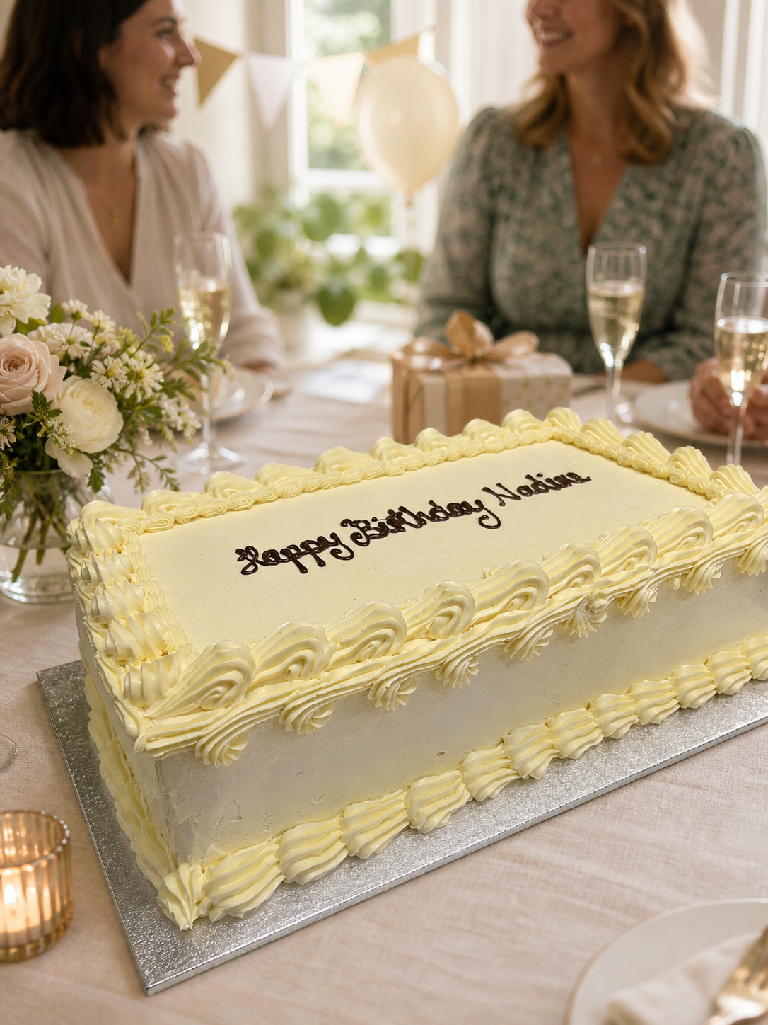 Pecks Traditional Celebration Cake at an elegant home birthday party